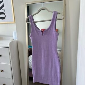 Signature 8 Mini Ribbed Dress Purple